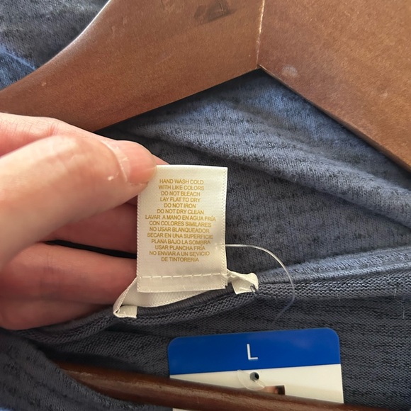 Matty M Twist Front Knit Tunic Top, Denim, Size L, NWT - Picture 6 of 8